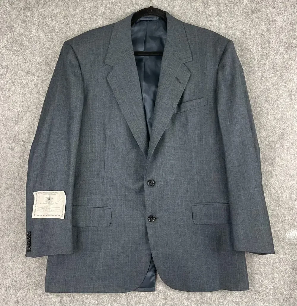 Vintage Oxxford Clothes Blazer Mens 44R Blue Plaid Super Worsted Wool Bespoke